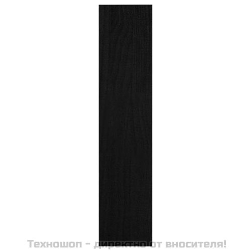 Библиотека/разделител за стая черна 100x30x135,5 см бор масив