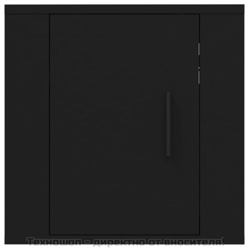 ТВ шкафове със стенен монтаж, 2 бр, черни, 40x34,5x40 см