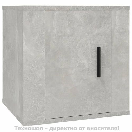 ТВ шкаф за стенен монтаж, бетонно сиво, 40x34,5x40 см