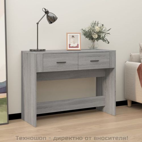 Конзолна маса, сив сонома, 100x39x75 см, инженерно дърво