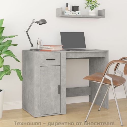 Бюро, бетонно сиво, 100x49x75 см, инженерно дърво