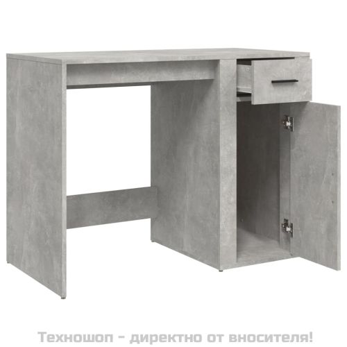 Бюро, бетонно сиво, 100x49x75 см, инженерно дърво