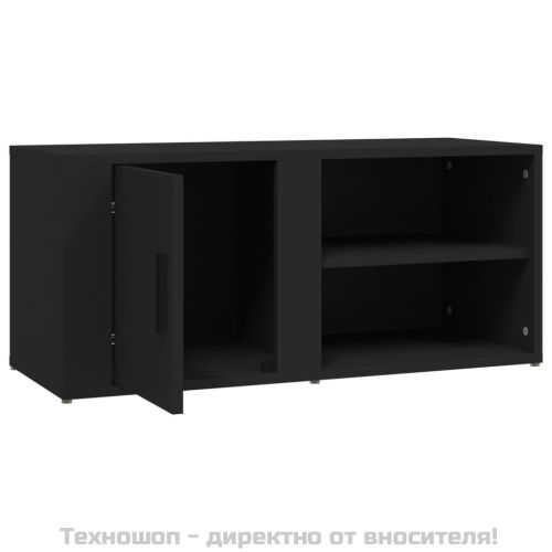 ТВ шкафове 2 бр черни 80x31,5x36 см инженерно дърво