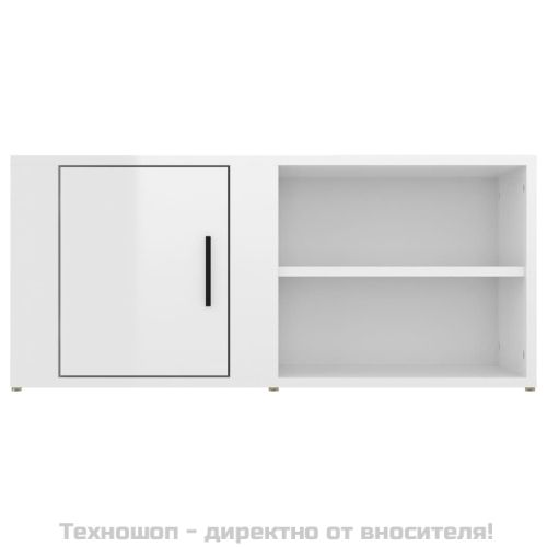 ТВ шкафове 2 бр, бял гланц, 80x31,5x36 см инженерно дърво