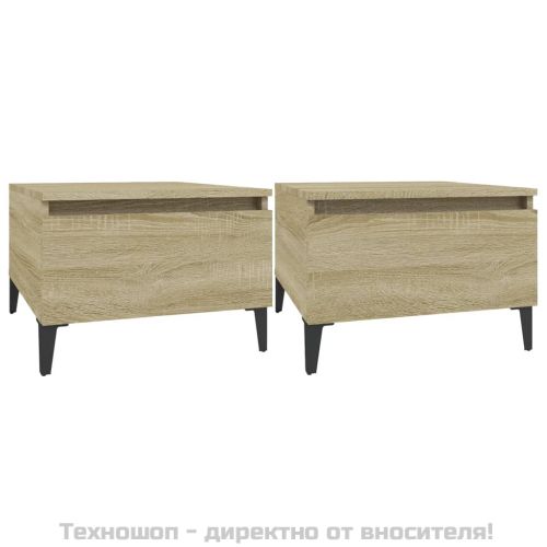 Странични маси, 2 бр, Дъб сонома, 50x46x35 см, инженерно дърво