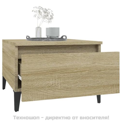 Странична маса, Дъб сонома, 50x46x35 см, инженерно дърво