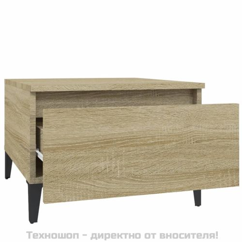 Странична маса, Дъб сонома, 50x46x35 см, инженерно дърво