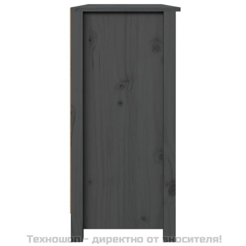Сайдборд, сив, 100x35x74 см, бор масив