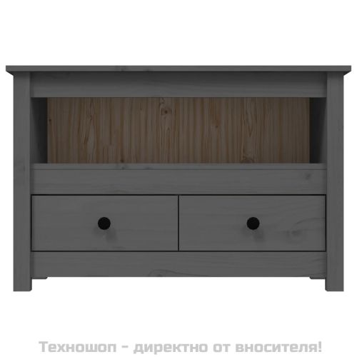 ТВ шкаф, сив, 79x35x52 см, бор масив