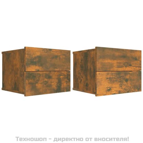 Нощни шкафчета 2 бр опушен дъб 40x30x30 см инженерно дърво