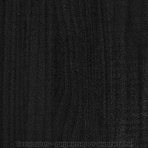 Библиотека/разделител за стая, черна, 60x35x135 см, бор масив