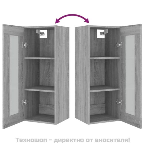 Окачен стенен шкаф, сив сонома, 34,5x34x90 см