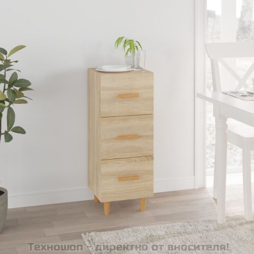 Сайдборд, дъб сонома, 34,5x34x90 см, инженерно дърво