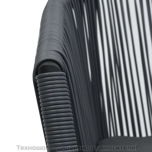 Бистро комплект от 3 части с възглавници, PE ратан, сиво