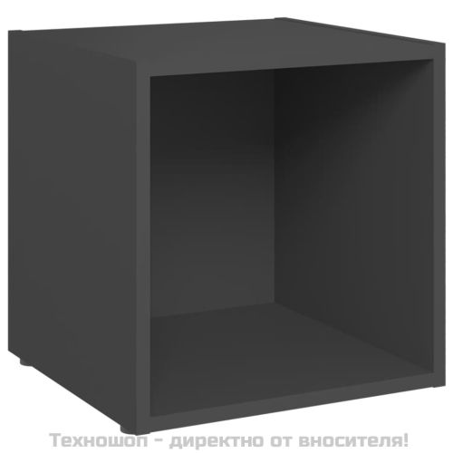 ТВ шкафове, 4 бр, сиви, 37x35x37 см, инженерно дърво