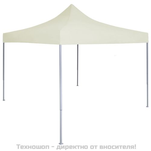 Професионална сгъваема парти шатра, 2x2 м, стомана, кремава