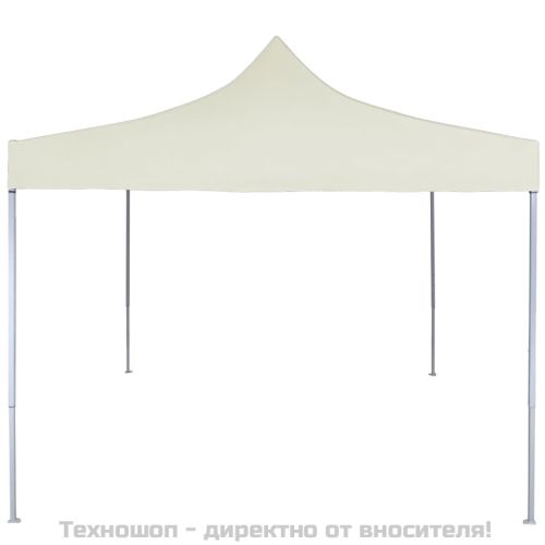 Професионална сгъваема парти шатра, 2x2 м, стомана, кремава
