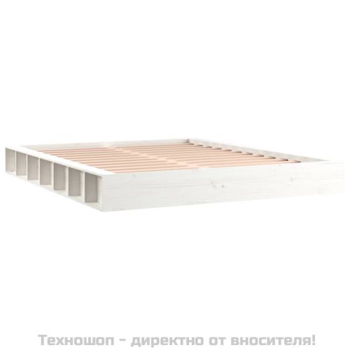Рамка за легло бяла 120x200 см масивно дърво