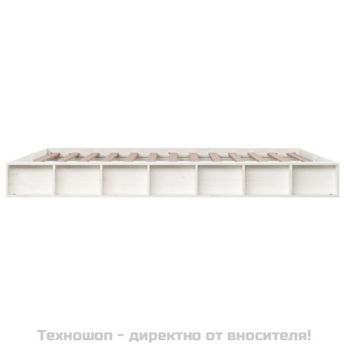 Рамка за легло бяла 120x200 см масивно дърво