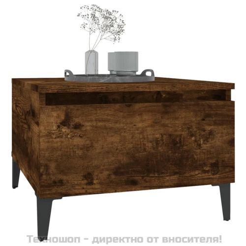 Странична маса, опушен дъб, 50x46x35 см, инженерно дърво