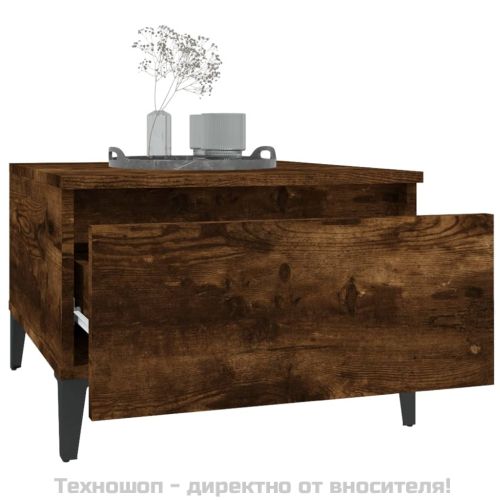 Странична маса, опушен дъб, 50x46x35 см, инженерно дърво