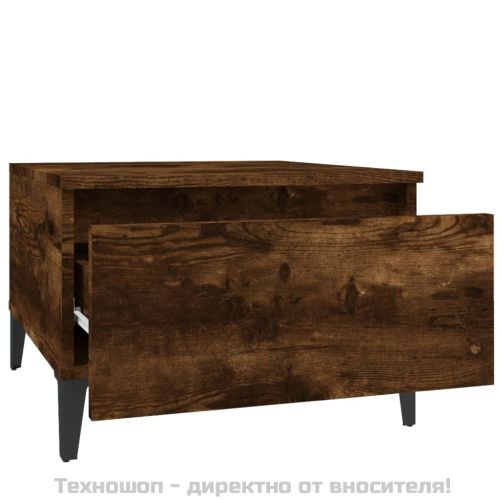 Странична маса, опушен дъб, 50x46x35 см, инженерно дърво