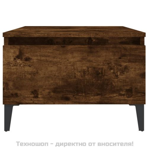 Странични маси, 2 бр, опушен дъб, 50x46x35 см, инженерно дърво