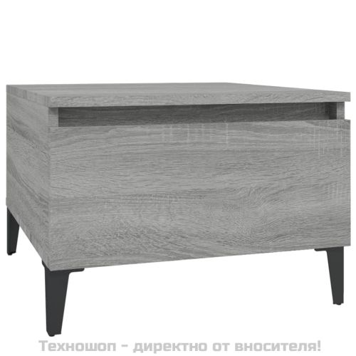 Странична маса, сив сонома, 50x46x35 см, инженерно дърво