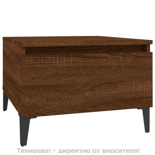 Странична маса, кафяв дъб, 50x46x35 см, инженерно дърво