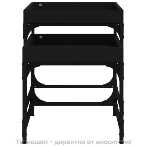 Странични маси, 2 бр, черни, инженерно дърво