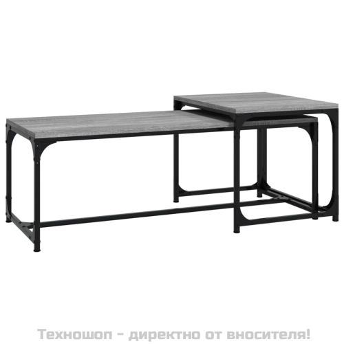 Кафе маси, 2 бр, сив сонома, инженерно дърво