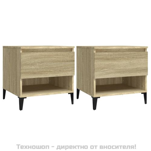 Странични маси, 2 бр, Дъб сонома, 50x46x50 см, инженерно дърво