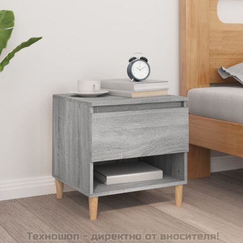 Нощна масичка, cив сонома, 50x46x50 см, инженерно дърво
