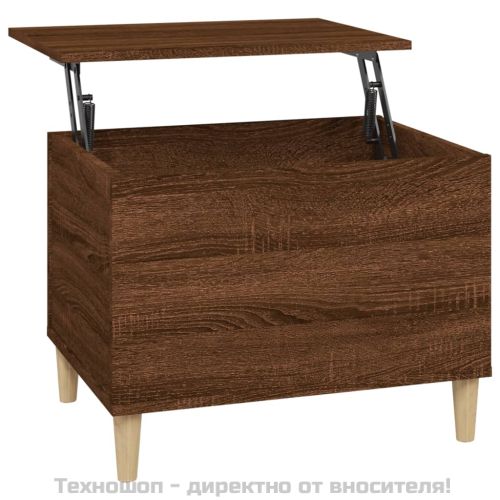 Маса за кафе, кафяв дъб, 60x44,5x45 см, инженерно дърво