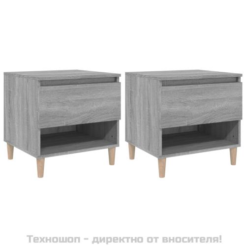 Нощни масички, 2 бр, cив сонома, 50x46x50 см, инженерно дърво