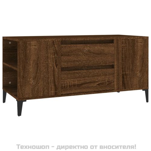 ТВ шкаф, кафяв дъб, 102x44,5x50 см, инженерно дърво