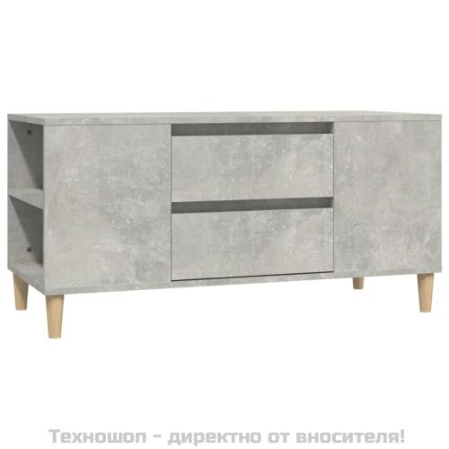 ТВ шкаф, бетонно сиво, 102x44,5x50 см, инженерно дърво