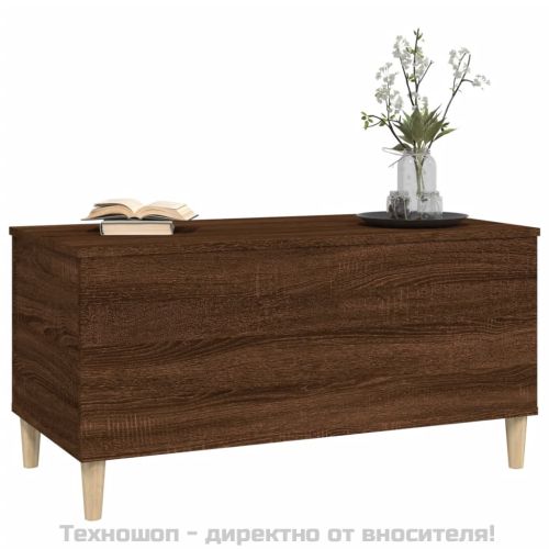 Маса за кафе, кафяв дъб, 90x44,5x45 см, инженерно дърво