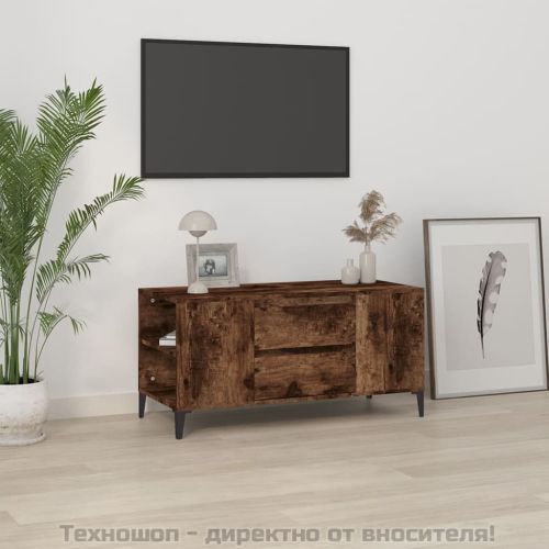 ТВ шкаф, опушен дъб, 102x44,5x50 см, инженерно дърво