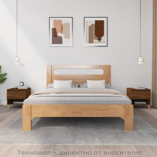 Нощни масички, 2 бр, кафяв дъб, 50x46x50 см, инженерно дърво