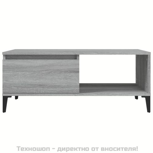 Кафе маса, сив сонома, 90x50x36,5 см, инженерно дърво