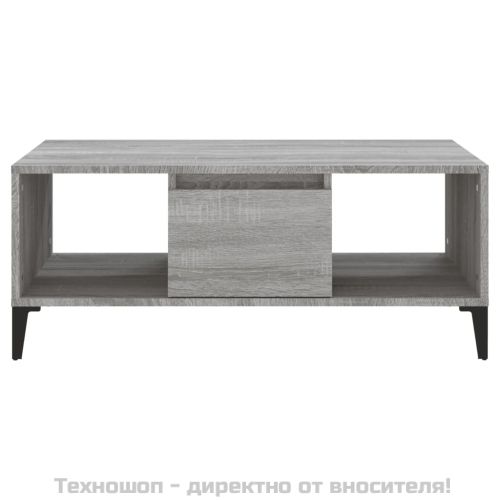 Кафе маса, сив сонома, 90x50x36,5 см, инженерно дърво