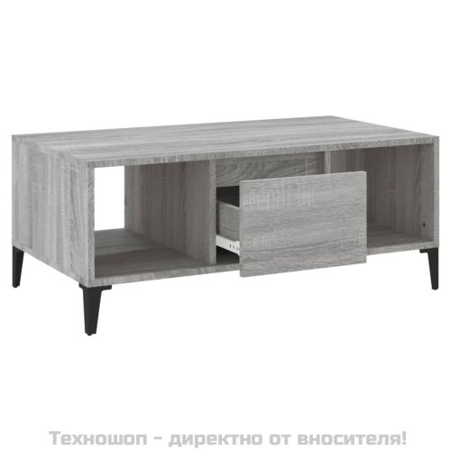 Кафе маса, сив сонома, 90x50x36,5 см, инженерно дърво