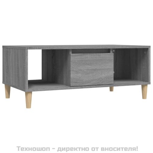 Кафе маса, сив сонома, 90x50x36,5 см, инженерно дърво