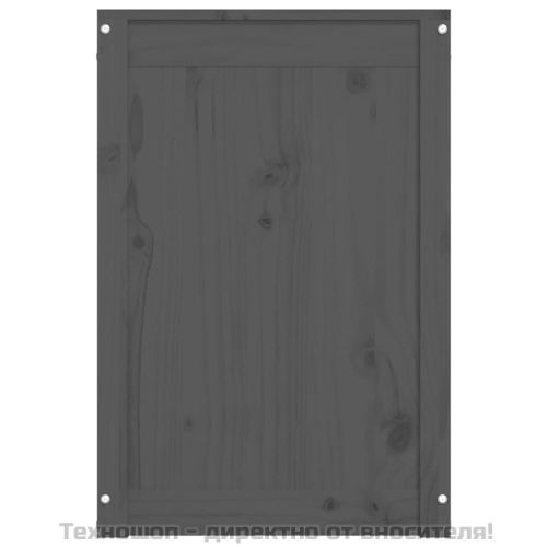 Кутия за пране, сива, 44x44x66 см, борово дърво масив