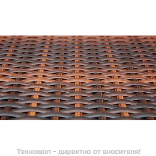 Градински комплект с възглавници, 5 части, кафяв полиратан