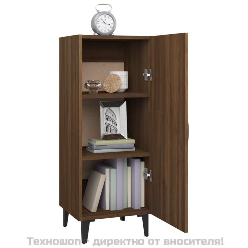 Сайдборд, кафяв дъб, 34,5x34x90 см, инженерно дърво