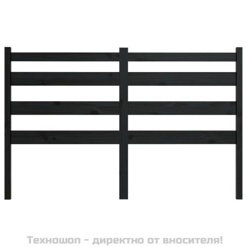 Горна табла за легло, черна, 146x4x100 см, бор масив