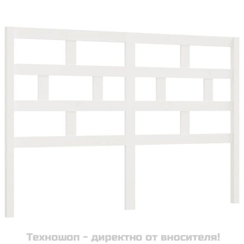 Горна табла за легло, бяла, 126x4x100 см, бор масив