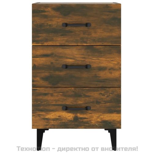 Нощно шкафче, опушен дъб, 40x40x66 см, инженерно дърво
